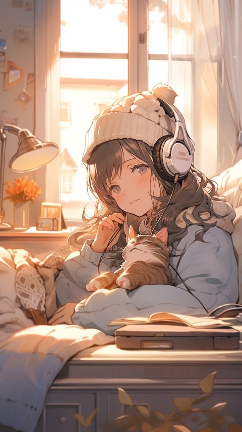 Girl Listening To Music At Home Room Aesthetic (810)