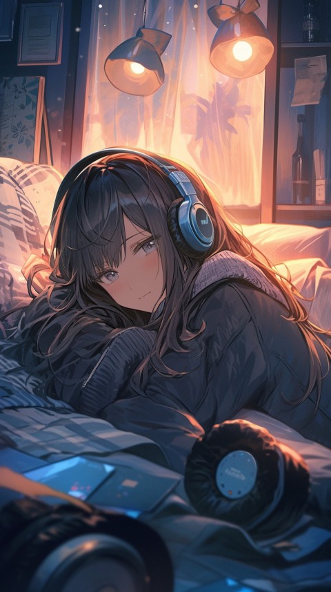 Girl Listening To Music At Home Room Aesthetic (843)