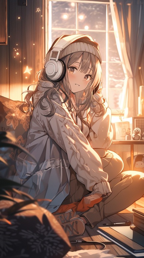 Girl Listening To Music At Home Room Aesthetic (814)