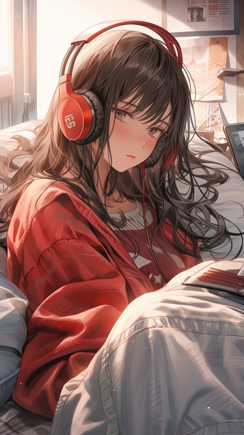 Girl Listening To Music At Home Room Aesthetic (853)