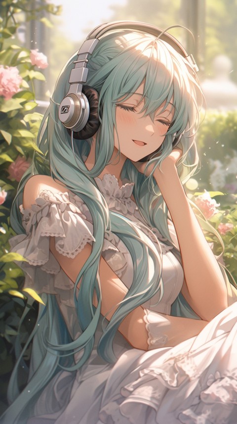 Girl Listening To Music Outdoor Nature Aesthetic (11)