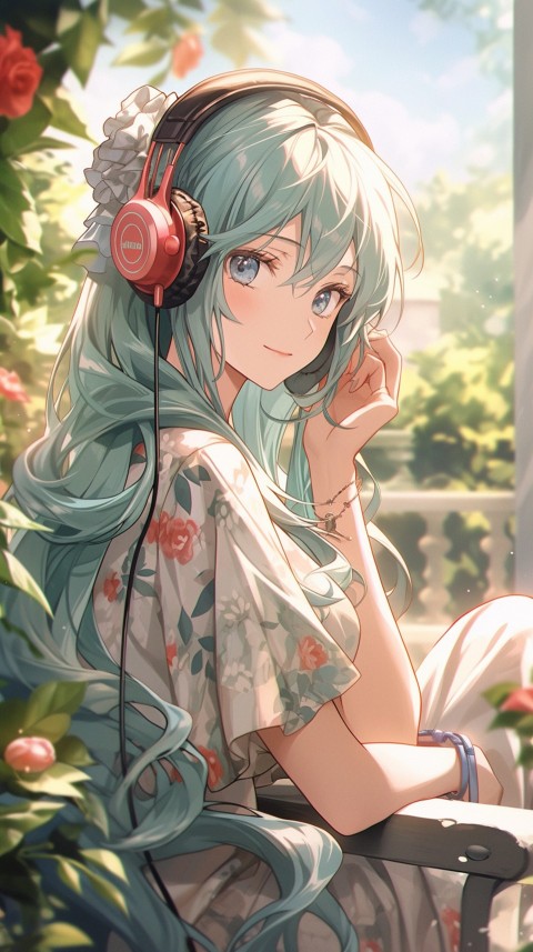 Girl Listening To Music Outdoor Nature Aesthetic (38)