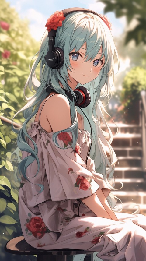 Girl Listening To Music Outdoor Nature Aesthetic (48)