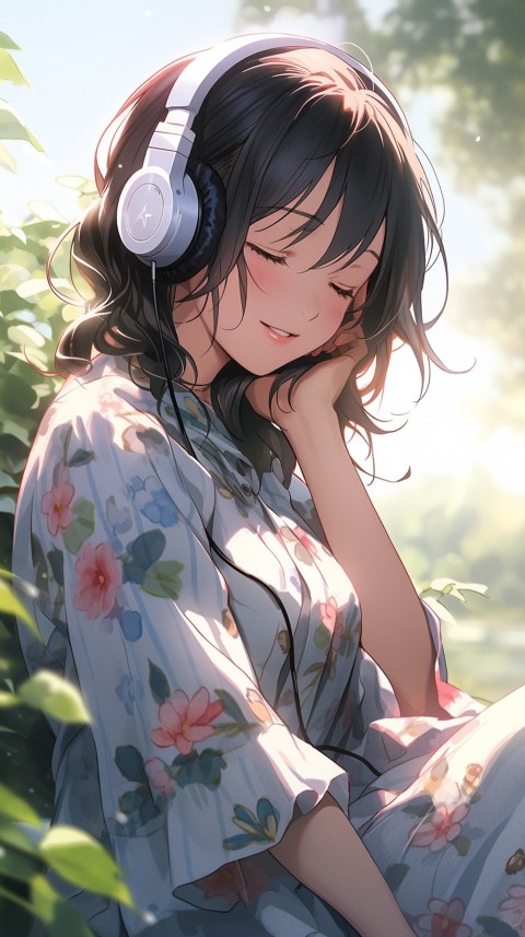 Girl Listening To Music Outdoor Nature Aesthetic (2)