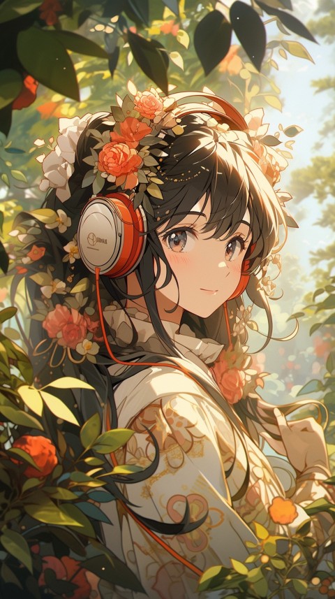 Girl Listening To Music Outdoor Nature Aesthetic (35)