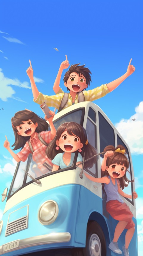 Happy Anime Family  On a Vacation Trip (15)