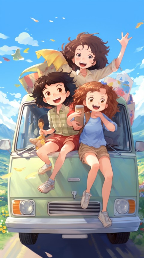 Happy Anime Family  On a Vacation Trip (12)