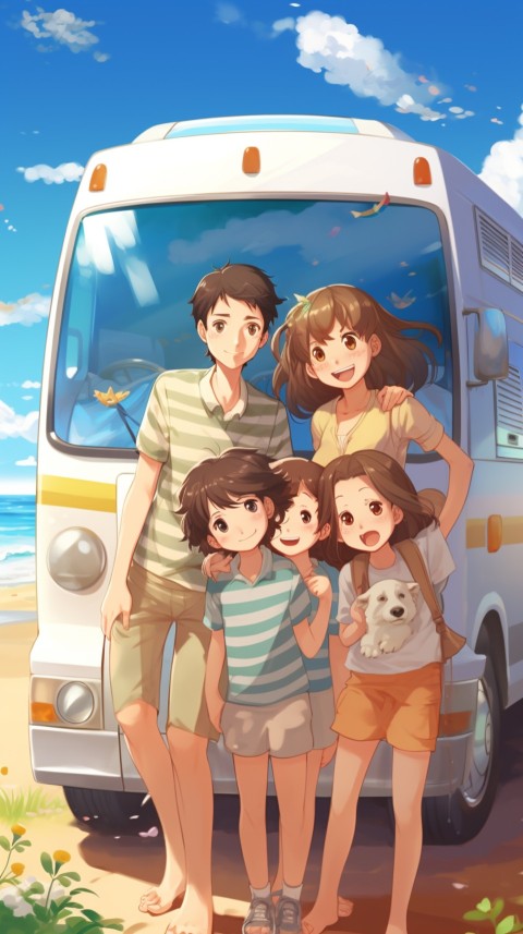 Happy Anime Family  On a Vacation Trip (24)