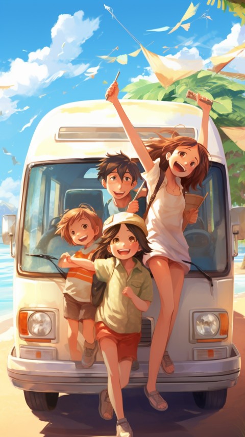 Happy Anime Family  On a Vacation Trip (39)