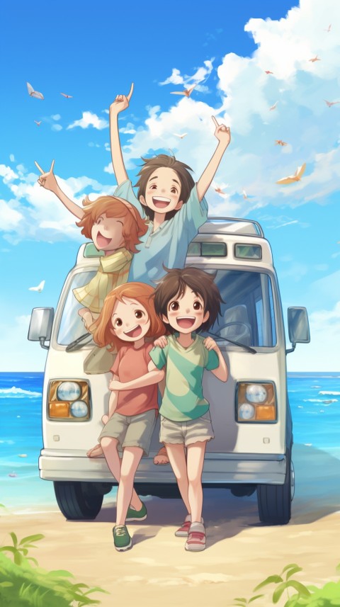 Happy Anime Family  On a Vacation Trip (18)