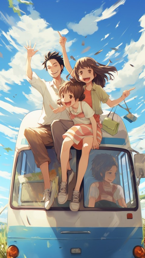 Happy Anime Family  On a Vacation Trip (23)