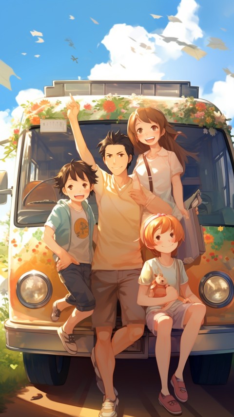 Happy Anime Family  On a Vacation Trip (45)