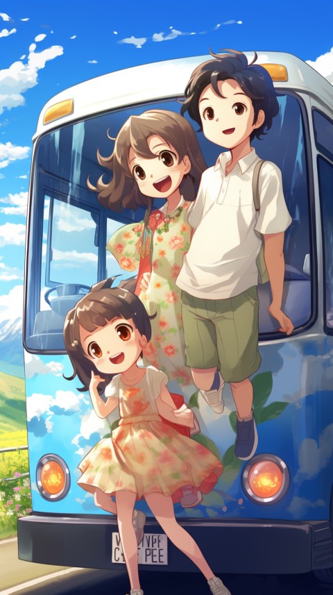 Happy Anime Family  On a Vacation Trip (30)