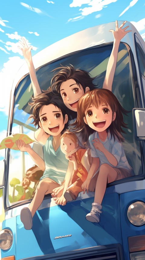 Happy Anime Family  On a Vacation Trip (34)