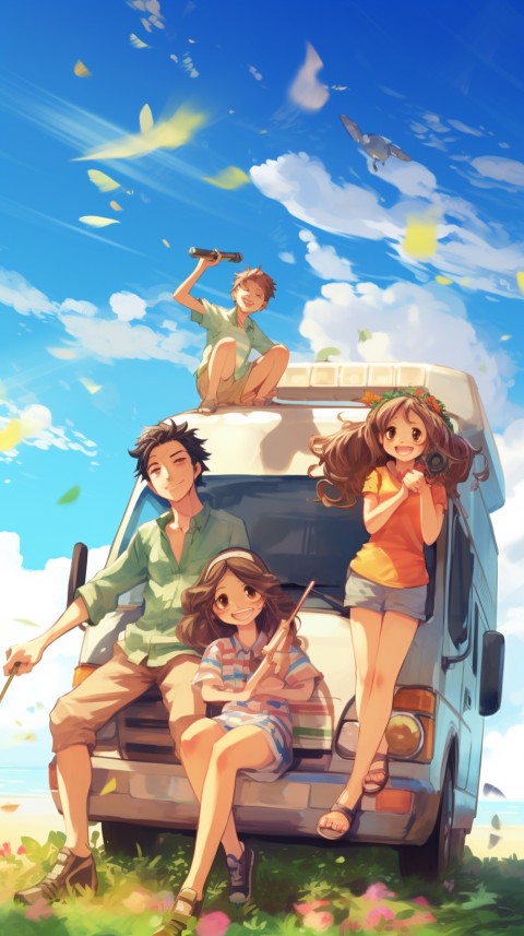 Happy Anime Family  On a Vacation Trip (29)