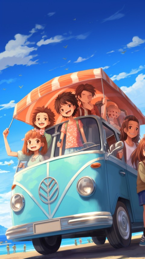 Happy Anime Family  On a Vacation Trip (51)