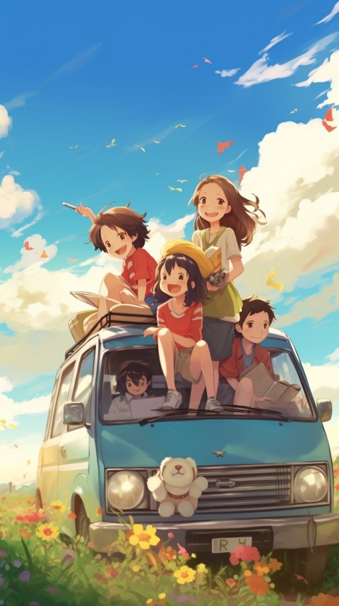 Happy Anime Family  On a Vacation Trip (70)