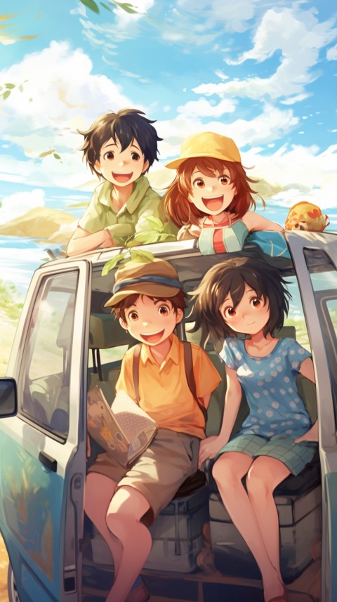 Happy Anime Family  On a Vacation Trip (96)