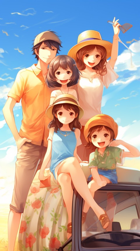 Happy Anime Family  On a Vacation Trip (54)