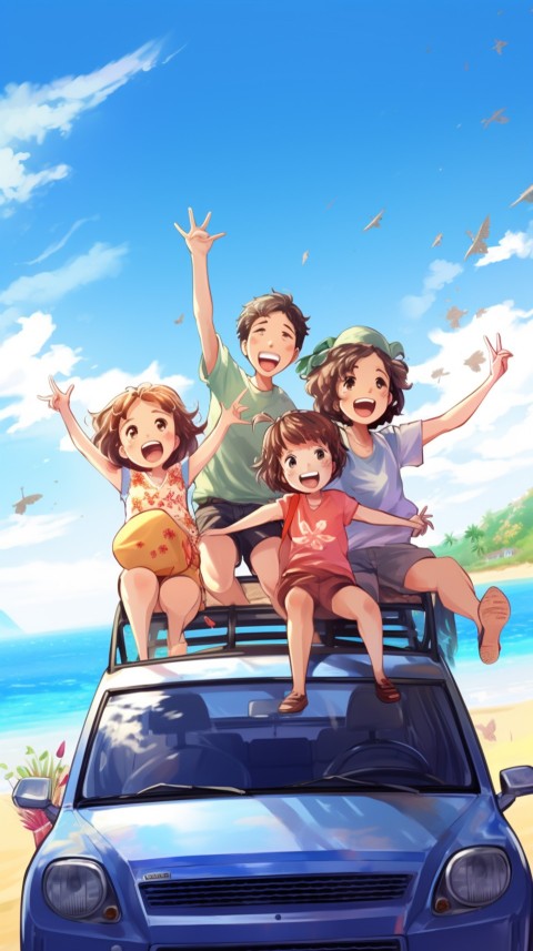 Happy Anime Family  On a Vacation Trip (87)