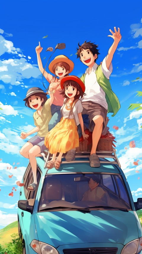 Happy Anime Family  On a Vacation Trip (97)