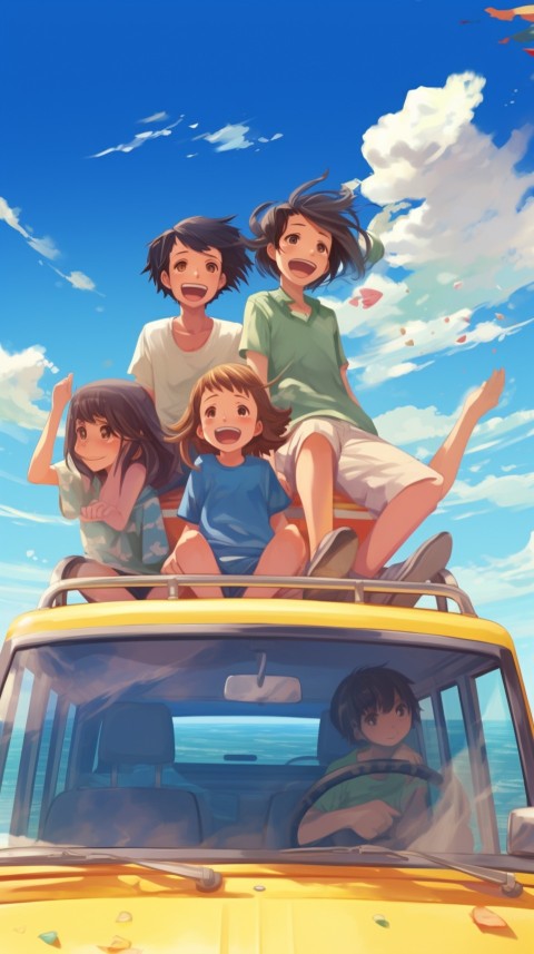 Happy Anime Family  On a Vacation Trip (101)