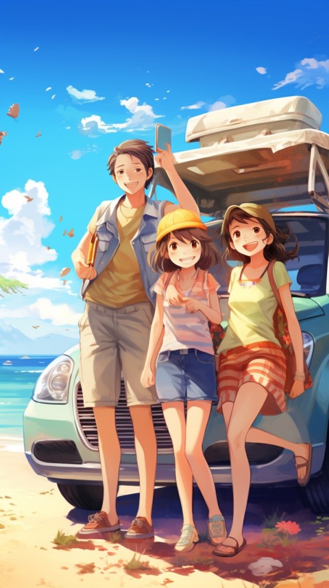 Happy Anime Family  On a Vacation Trip (111)