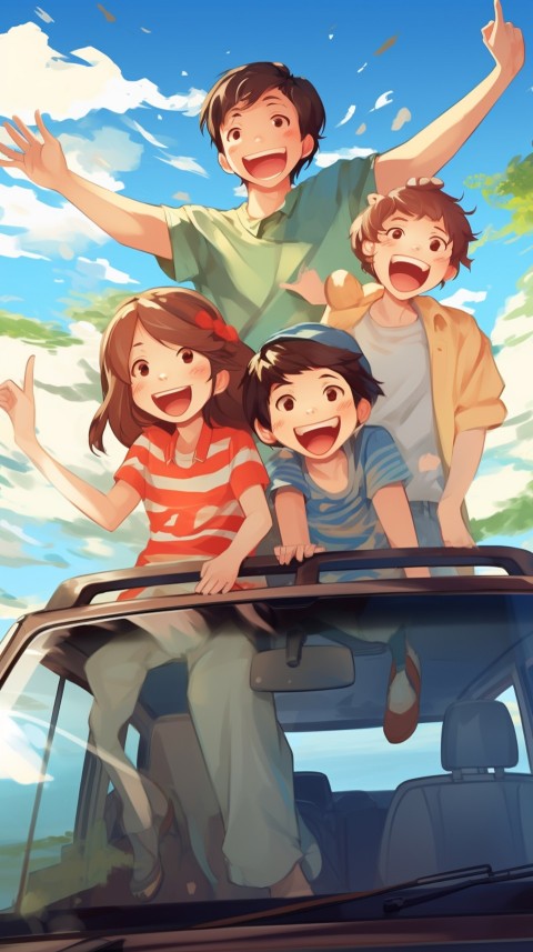 Happy Anime Family  On a Vacation Trip (106)