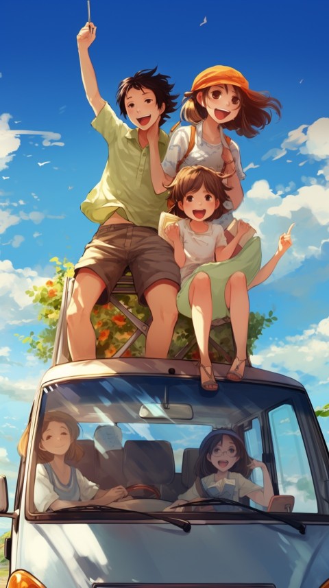 Happy Anime Family  On a Vacation Trip (102)