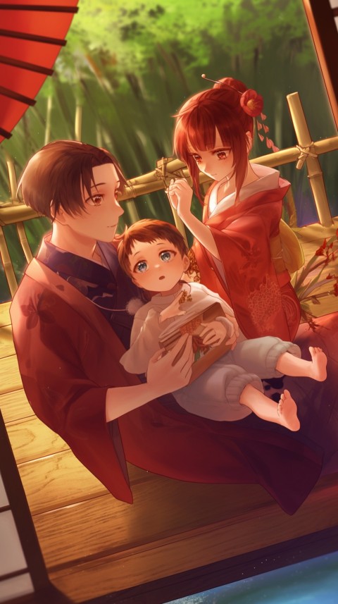 Happy Anime Family Love Aesthetic (700)