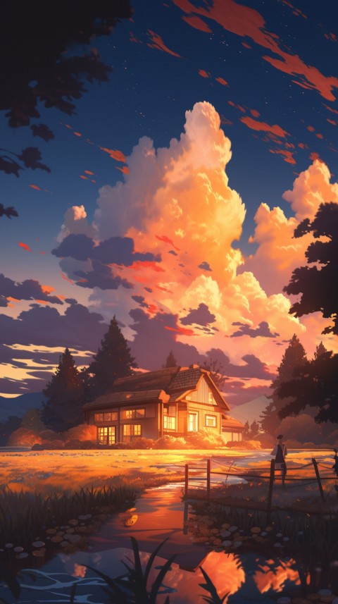 Anime Village House Nature Landscape Aesthetic (38)