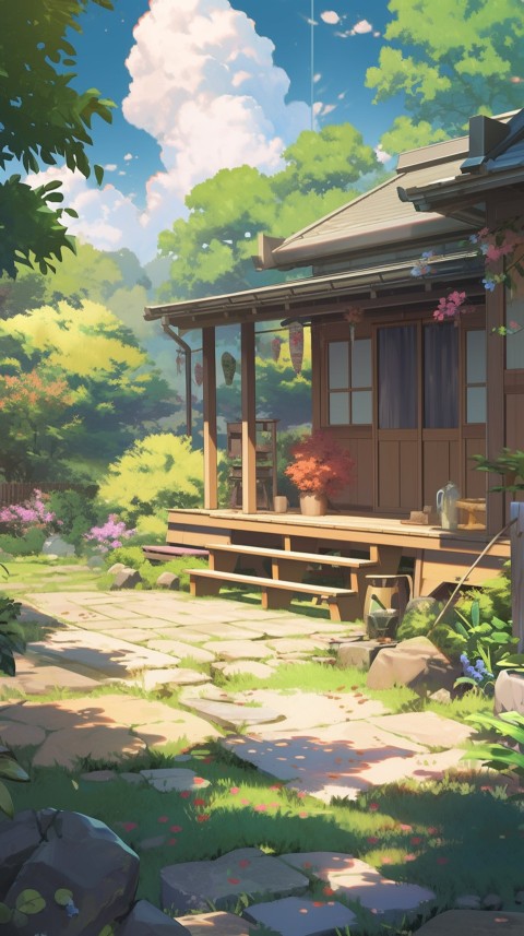 Anime Village House Nature Landscape Aesthetic (39)