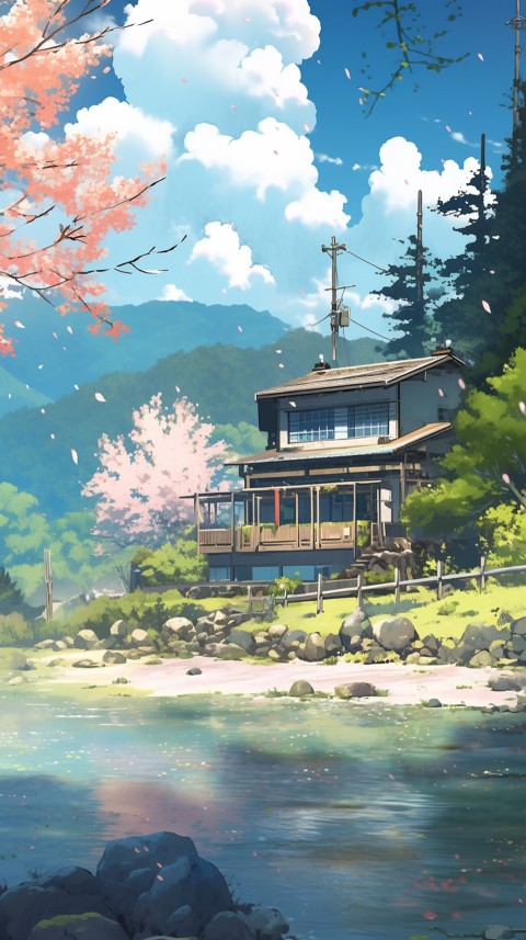 Anime Village House Nature Landscape Aesthetic (23)