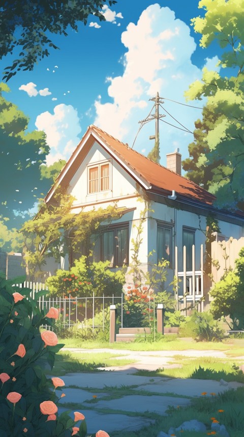 Anime Village House Nature Landscape Aesthetic (31)