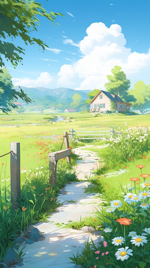 Anime Village House Nature Landscape Aesthetic (17)