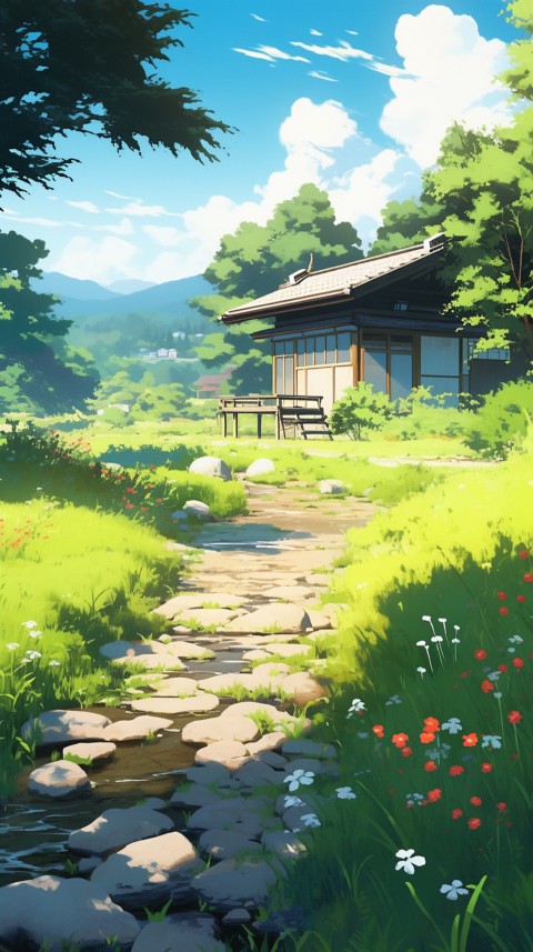 Anime Village House Nature Landscape Aesthetic (4)