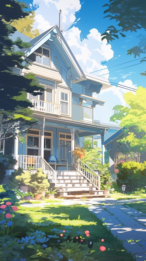 Anime Village House Nature Landscape Aesthetic (94)