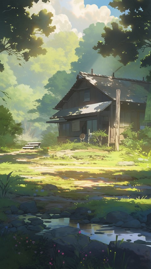 Anime Village House Nature Landscape Aesthetic (83)