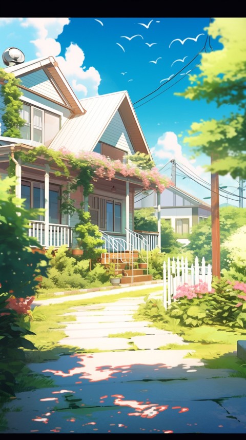 Anime Village House Nature Landscape Aesthetic (87)