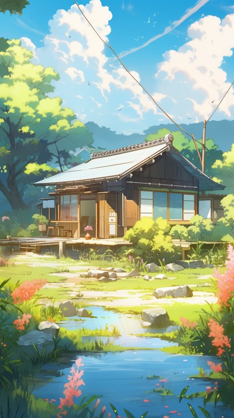 Anime Village House Nature Landscape Aesthetic (72)