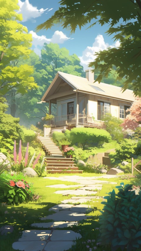 Anime Village House Nature Landscape Aesthetic (85)