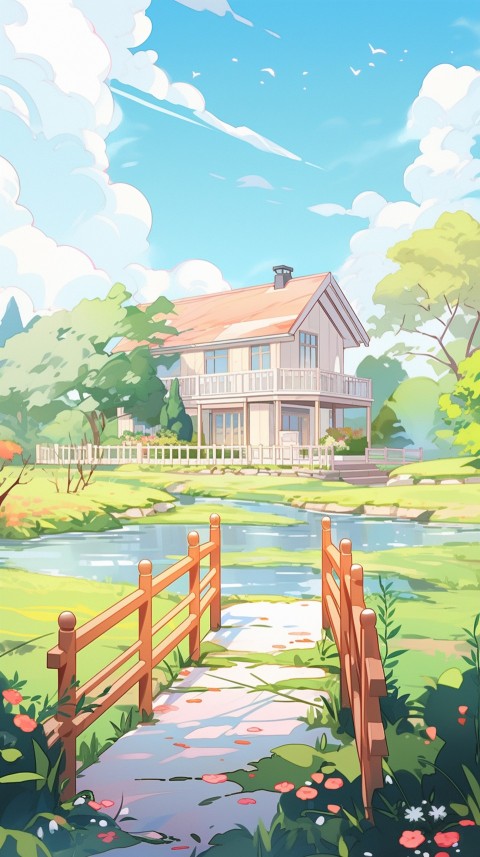 Anime Village House Nature Landscape Aesthetic (60)
