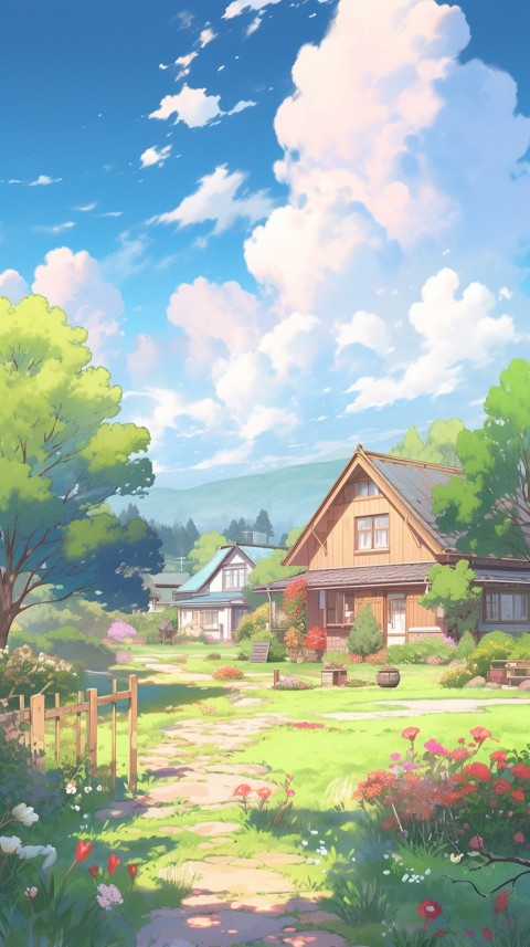 Anime Village House Nature Landscape Aesthetic (76)