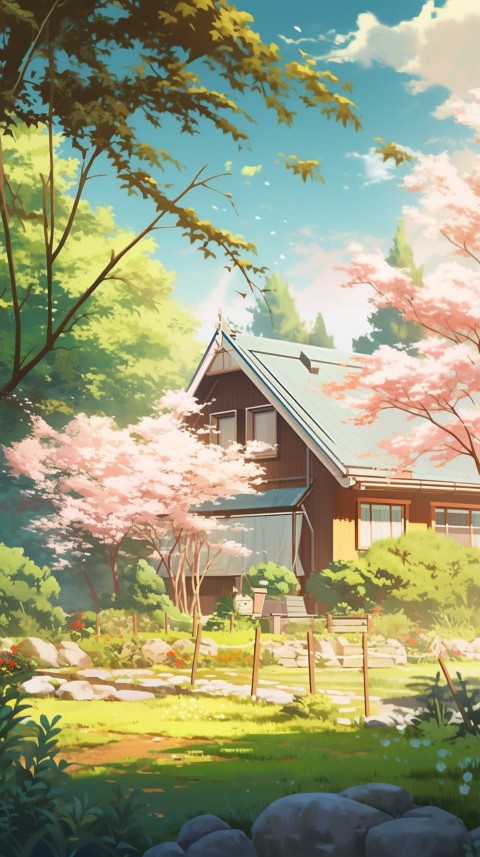 Anime Village House Nature Landscape Aesthetic (66)