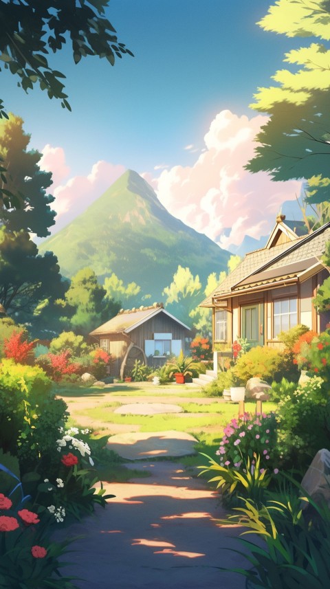 Anime Village House Nature Landscape Aesthetic (82)