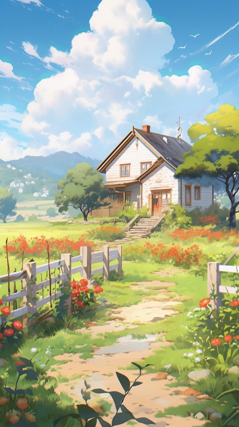Anime Village House Nature Landscape Aesthetic (93)