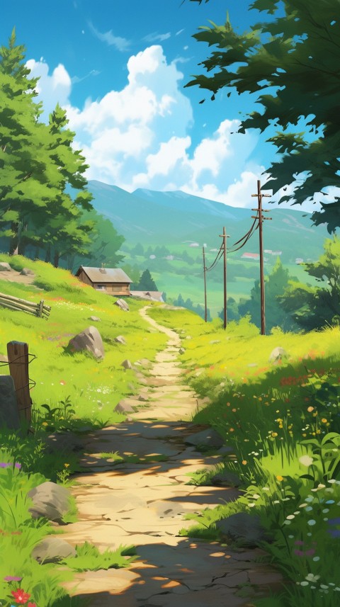 Anime Village House Nature Landscape Aesthetic (69)