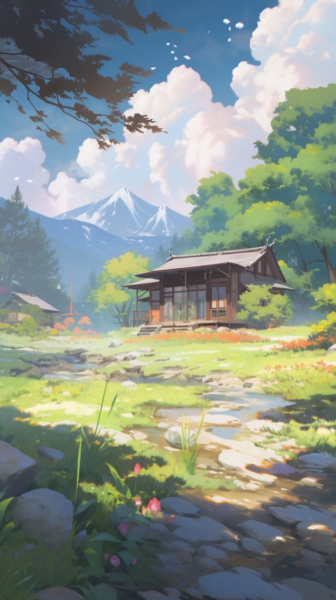 Anime Village House Nature Landscape Aesthetic (119)