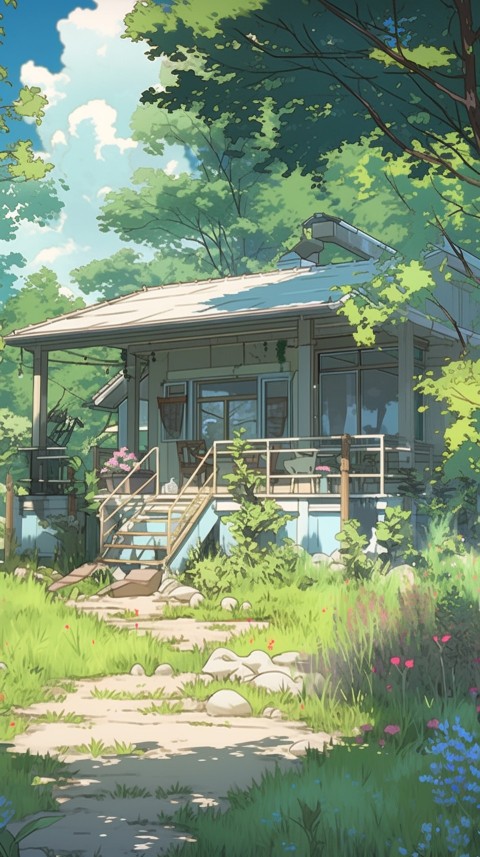 Anime Village House Nature Landscape Aesthetic (125)