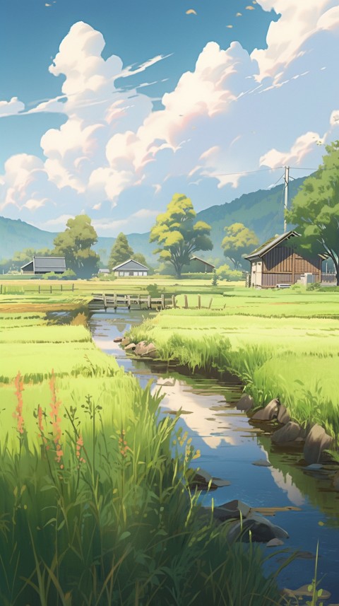 Anime Village House Nature Landscape Aesthetic (132)